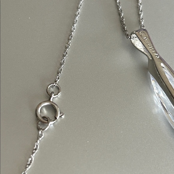 Italian CZ Marquis Pendant Necklace - Picture 4 of 5